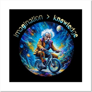 Einstein:  Imagination > Knowledge Posters and Art